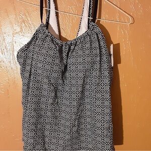 Elegant Black and White Patterned Camisole
